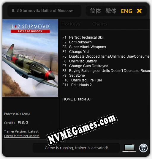 IL-2 Sturmovik: Battle of Moscow: Treinador (V1.0.50)