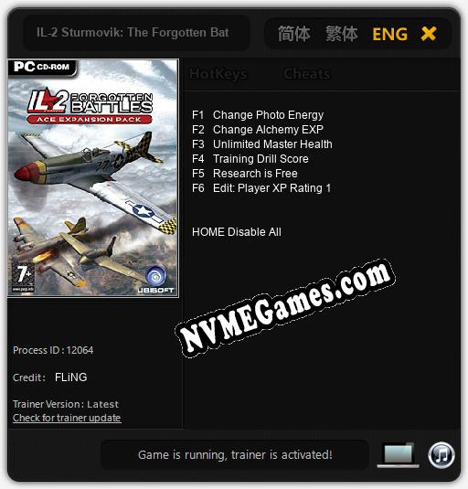 IL-2 Sturmovik: The Forgotten Battles Ace Exp. Pack: Treinador (V1.0.17)