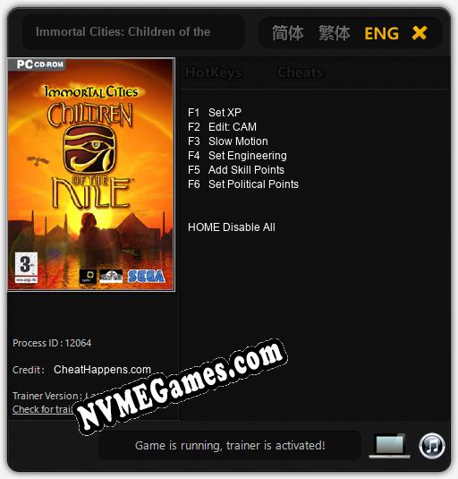 Immortal Cities: Children of the Nile: Cheats, Trainer +6 [CheatHappens.com]