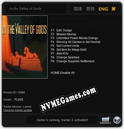 In the Valley of Gods: Treinador (V1.0.22)