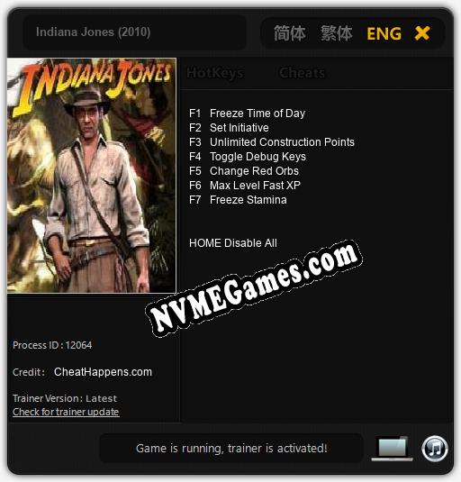 Indiana Jones (2010): Treinador (V1.0.74)