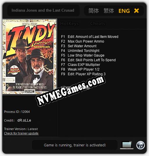 Treinador liberado para Indiana Jones and the Last Crusade: The Action Game [v1.0.6]