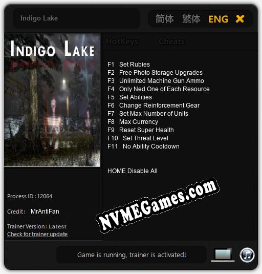 Indigo Lake: Cheats, Trainer +11 [MrAntiFan]