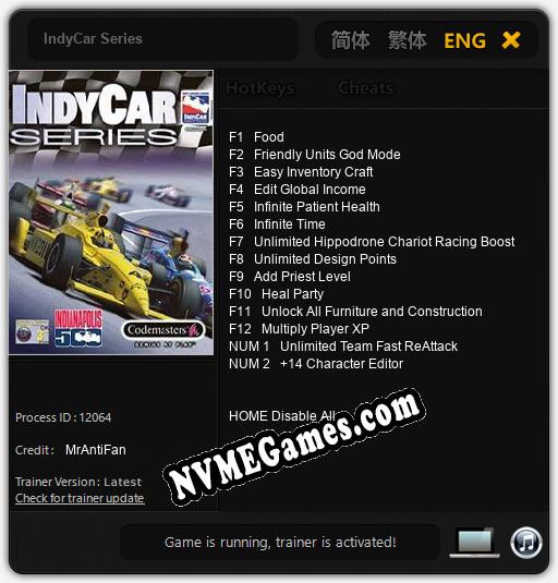 IndyCar Series: Trainer +14 [v1.6]