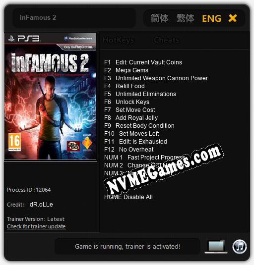 inFamous 2: Cheats, Trainer +15 [dR.oLLe]