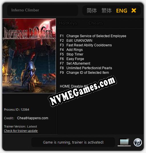 Inferno Climber: Trainer +9 [v1.9]