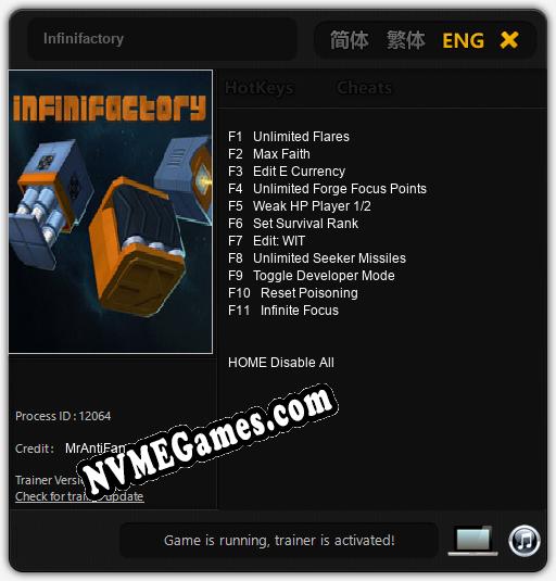 Infinifactory: Trainer +11 [v1.4]