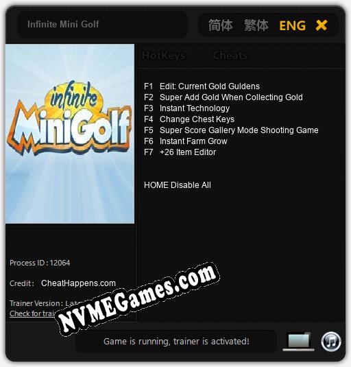 Treinador liberado para Infinite Mini Golf [v1.0.1]