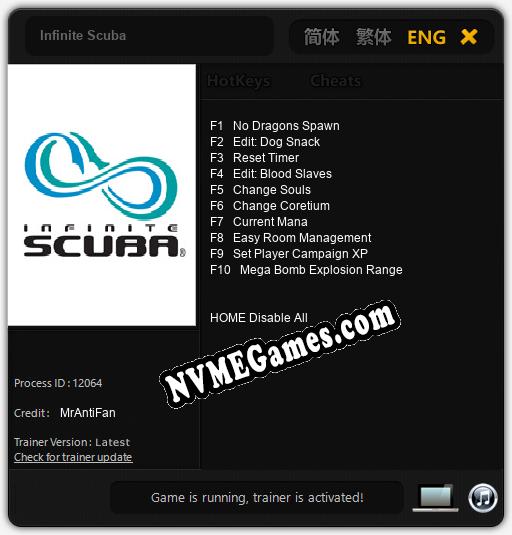 Infinite Scuba: Cheats, Trainer +10 [MrAntiFan]