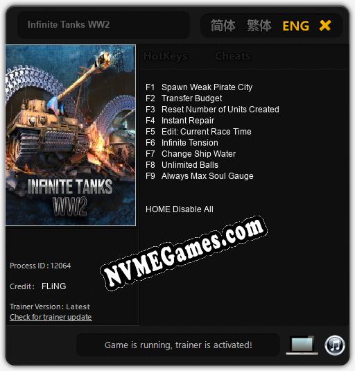 Infinite Tanks WW2: Cheats, Trainer +9 [FLiNG]