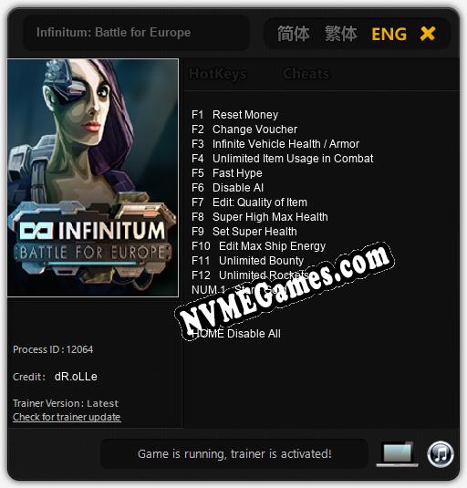 Infinitum: Battle for Europe: Cheats, Trainer +13 [dR.oLLe]