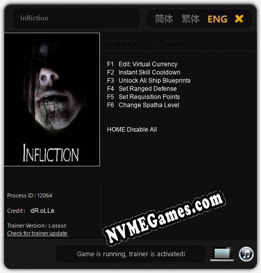 Infliction: Cheats, Trainer +6 [dR.oLLe]