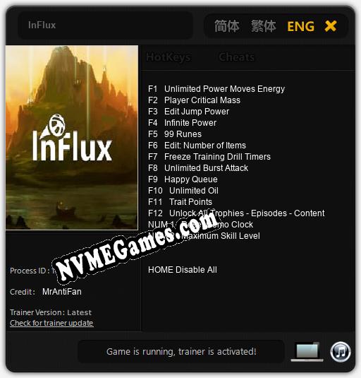 InFlux: Treinador (V1.0.82)