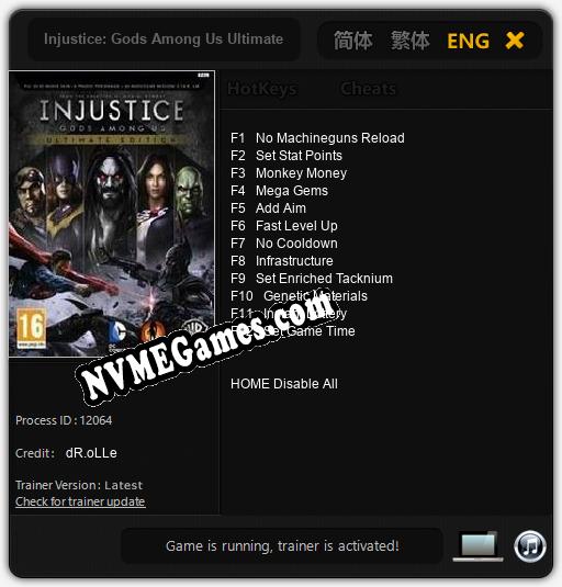 Treinador liberado para Injustice: Gods Among Us Ultimate Edition [v1.0.5]