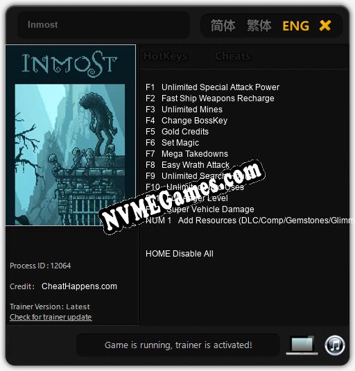 Treinador liberado para Inmost [v1.0.7]