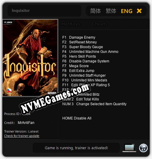 Treinador liberado para Inquisitor [v1.0.6]