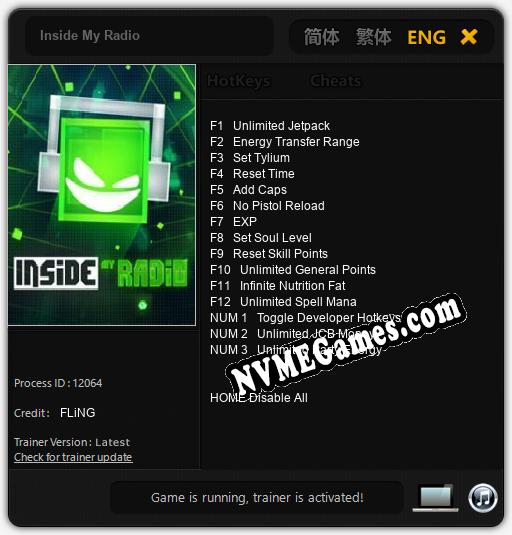 Inside My Radio: Trainer +15 [v1.2]