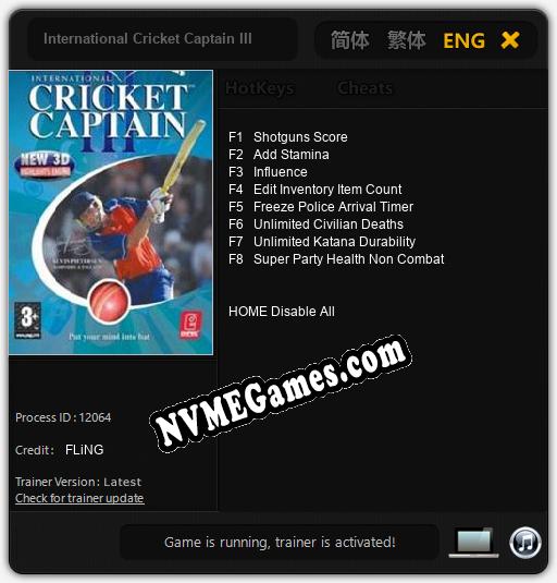 Treinador liberado para International Cricket Captain III [v1.0.6]