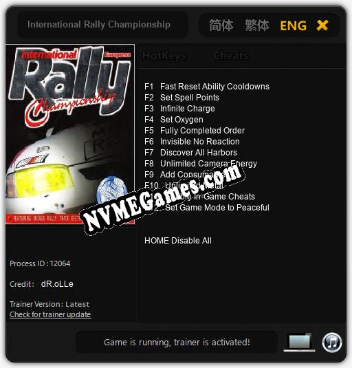 International Rally Championship: Trainer +12 [v1.2]