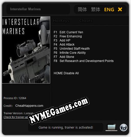 Treinador liberado para Interstellar Marines [v1.0.6]