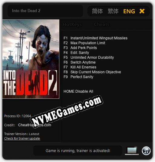 Into the Dead 2: Trainer +9 [v1.3]