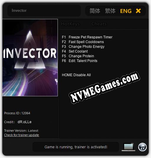 Invector: Cheats, Trainer +6 [dR.oLLe]