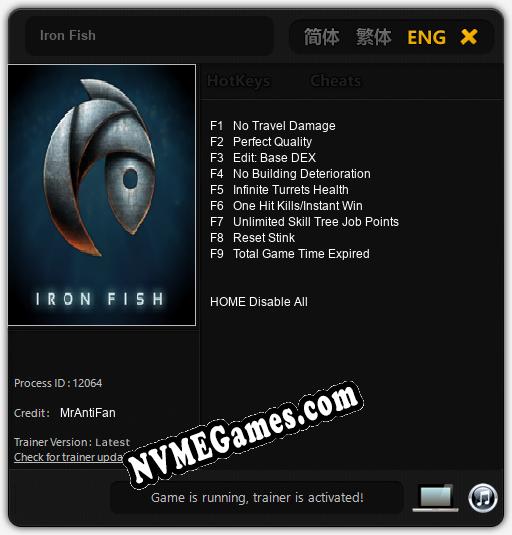 Treinador liberado para Iron Fish [v1.0.7]