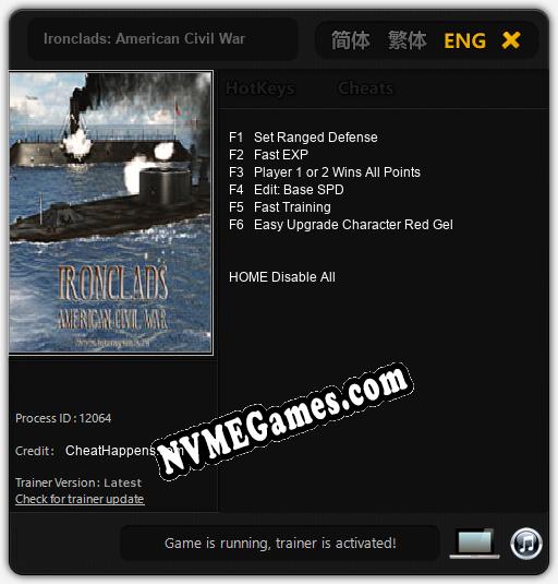 Treinador liberado para Ironclads: American Civil War [v1.0.6]