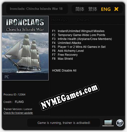 Ironclads: Chincha Islands War 1866: Cheats, Trainer +8 [FLiNG]