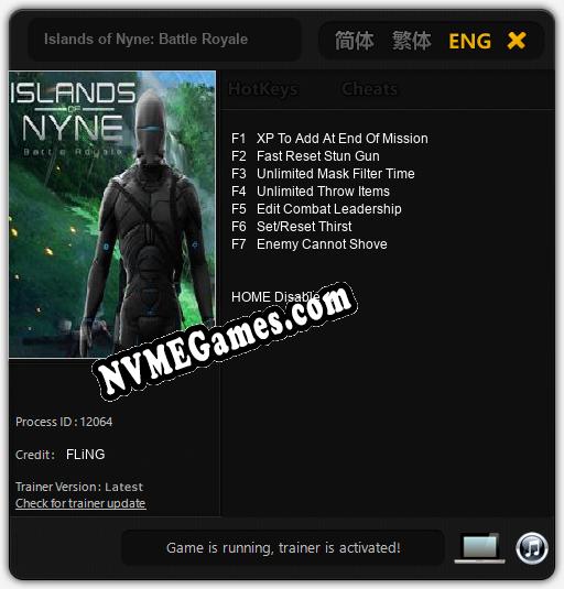 Treinador liberado para Islands of Nyne: Battle Royale [v1.0.7]