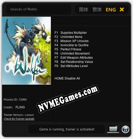 Treinador liberado para Islands of Wakfu [v1.0.5]