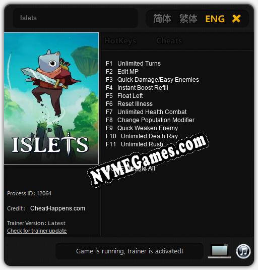 Islets: Cheats, Trainer +11 [CheatHappens.com]