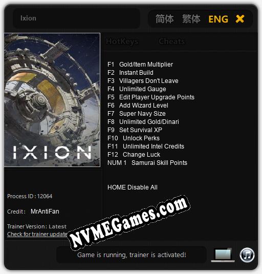 Ixion: Trainer +13 [v1.2]