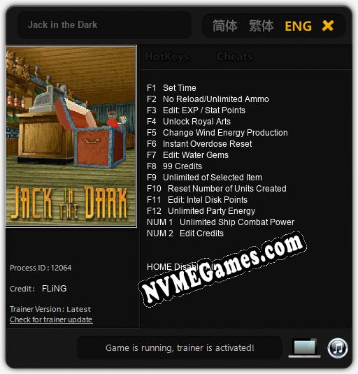 Jack in the Dark: Trainer +14 [v1.9]