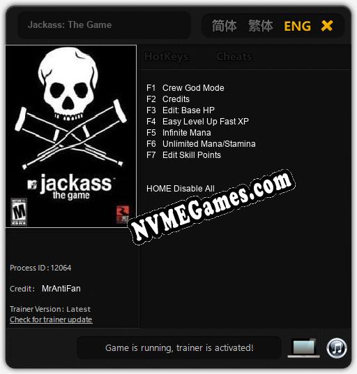 Jackass: The Game: Cheats, Trainer +7 [MrAntiFan]