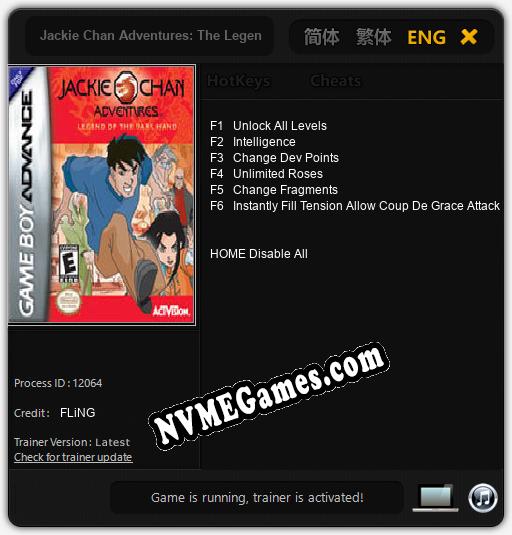 Jackie Chan Adventures: The Legend of the Dark Hand: Cheats, Trainer +6 [FLiNG]