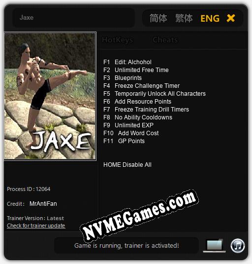 Jaxe: Trainer +11 [v1.8]