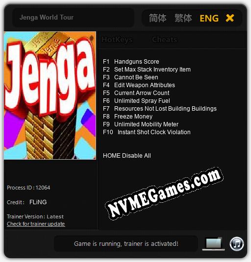 Jenga World Tour: Cheats, Trainer +10 [FLiNG]