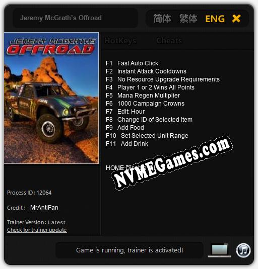 Jeremy McGrath’s Offroad: Trainer +11 [v1.4]