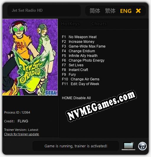 Jet Set Radio HD: Treinador (V1.0.9)