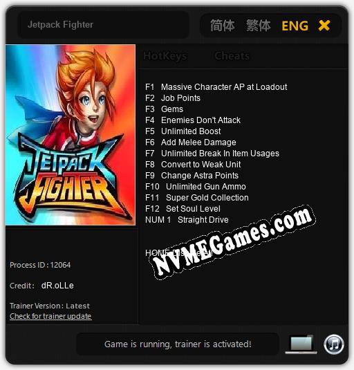 Treinador liberado para Jetpack Fighter [v1.0.8]