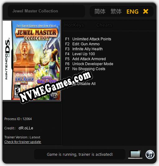 Treinador liberado para Jewel Master Collection [v1.0.6]