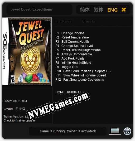 Jewel Quest: Expeditions: Cheats, Trainer +12 [FLiNG]