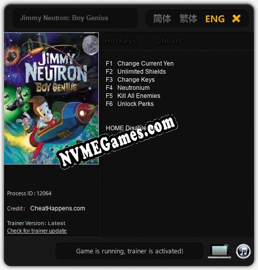 Treinador liberado para Jimmy Neutron: Boy Genius [v1.0.2]