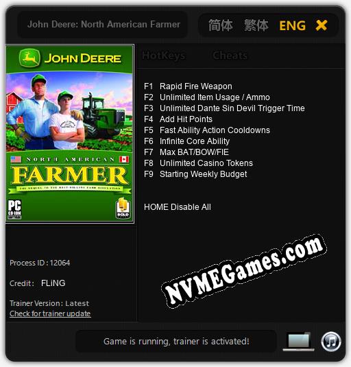 John Deere: North American Farmer: Treinador (V1.0.43)