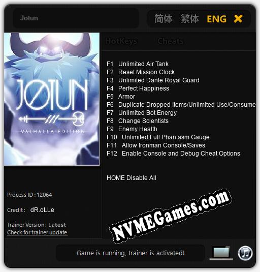 Jotun: Cheats, Trainer +12 [dR.oLLe]