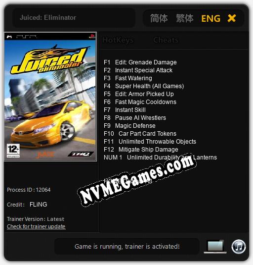 Juiced: Eliminator: Treinador (V1.0.78)