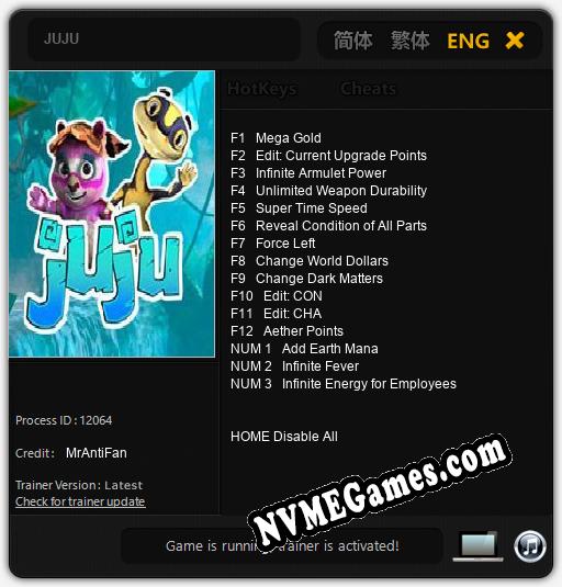 JUJU: Cheats, Trainer +15 [MrAntiFan]