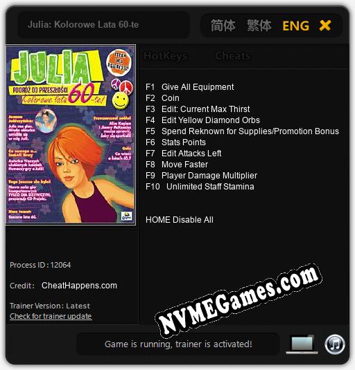 Julia: Kolorowe Lata 60-te: Treinador (V1.0.83)