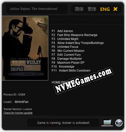 Julius Styles: The International: Trainer +11 [v1.1]